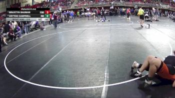 275 lbs Quarterfinal - Braxtyn Bauman, Falls City Wrestling Club vs Ceyton Campbell, Hastings Wrestling Club