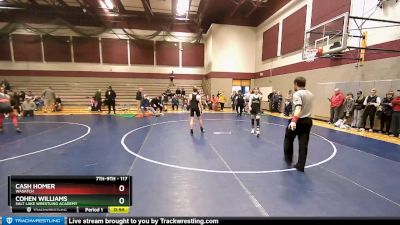 117 lbs Cons. Round 5 - Cash Homer, Wasatch vs Cohen Williams, Salt Lake Wrestling Academy