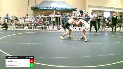 132 lbs Consi Of 16 #2 - Joshua Labial, Team Jukes vs Benjamin Kohler, Wasatch WC