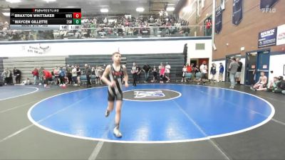 102 lbs Cons. Round 2 - Waycen Gillette, 208 Spartan WC vs Braxton Whittaker, Weiser Wrestling Club