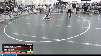 140 lbs Cons. Round 4 - Kayden Sipp, 2 Tuff Gym Wrestling Club vs McKenzie Tollefson, Female Elite Wrestling