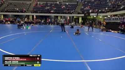 50 lbs Round 5 - Griffin O`Shea, Northeast Iowa Wrestling Club vs Major Greer, Siouxland Wrestling Academy