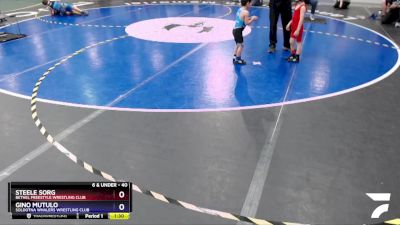 40 lbs Round 1 - Gino Mutulo, Soldotna Whalers Wrestling Club vs Steele Sorg, Bethel Freestyle Wrestling Club