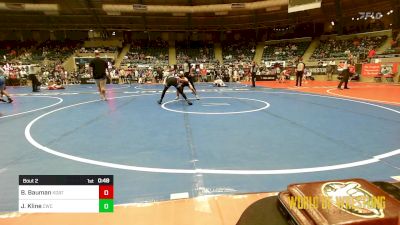 83 lbs Round Of 32 - Bradley Bauman, Kodiak Attack vs Jett Wilder Kline, Cowboy Wrestling Club