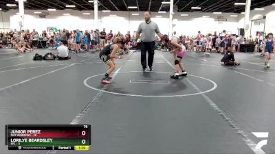 76 lbs Round 4 (8 Team) - Junior Perez, Mat Warriors vs Lorilye Beardsley, HFL