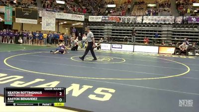 106 lbs Champ. Round 1 - Keaton Rottinghaus, Seneca-Nemaha Central vs Easton Benavidez, Lyons