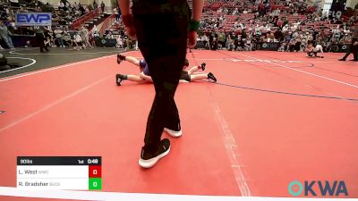 90 lbs Semifinal - Levi West, Woodland Wrestling Club vs Rogen Bradsher, Buck Pride Wrestling