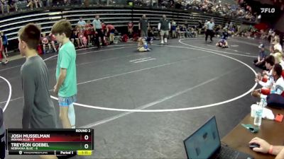 70 lbs Round 2 (6 Team) - Josh Musselman, Indiana Blue vs Treyson Goebel, Nebraska Blue