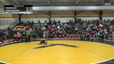 106 lbs 1st Place Match - Chase Miller, Cedar Falls vs Mariyon Norton, Waterloo East