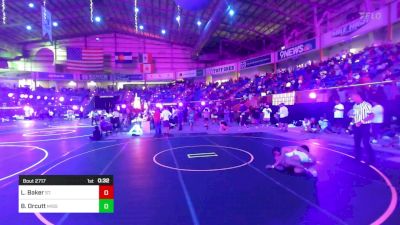 138 lbs Consi Of 8 #1 - Layne Baker, St. Paul Youth Wrestling vs Brent Orcutt, Mission Grappling Club