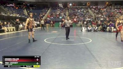 2A 132 lbs Cons. Round 3 - Trey Swaney, Wheatmore vs Jensen Miller, Southwest Onslow