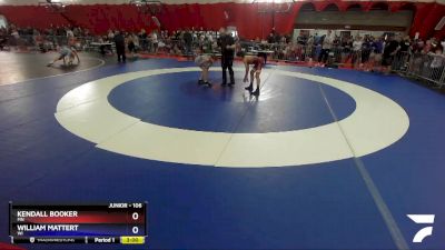 106 lbs Quarterfinal - Kendall Booker, MN vs William Mattert, WI