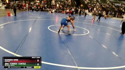 165 lbs Champ. Round 2 - Kamden Wise, Barton vs Eric Torres- Cortez, Bethany (Kan.)