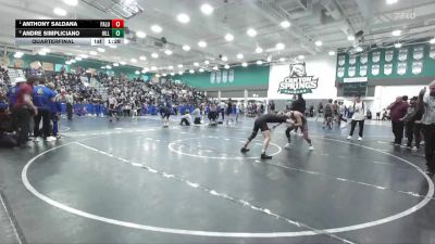 132 lbs Quarterfinal - Anthony Saldana, Paloma Valley vs Andre Simpliciano, Hillcrest