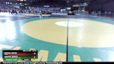 50-53 lbs Quarterfinal - Samaya Garza, Moses Lake Wrestling Club vs Sophia Gemin, NWWC