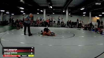 92 lbs Round 6 (8 Team) - Hassan Farhan, Iron Horse vs Matt Simonton, Mat Assassins Red