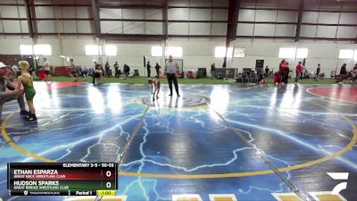 50-55 lbs Round 3 - Hudson Sparks, Great Bridge Wrestling Club vs Ethan Esparza, Great Neck Wrestling Club