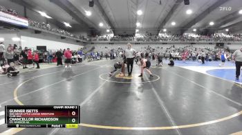 130 lbs Champ. Round 2 - Gunner Isetts, Oak Grove Little League Wrestling Club-AAA vs Chancellor Richardson, STL Warrior-AA&nbsp;