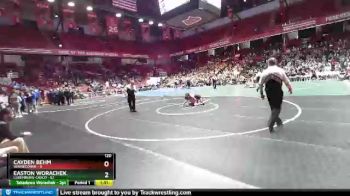 120 lbs D2/d3 - Semi-finals (sat 10:00am.) - Cayden Behm, Winneconne vs Easton Worachek, Luxemburg-Casco
