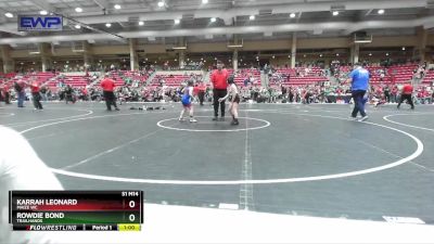 70 lbs Cons. Round 2 - Karrah Leonard, Maize WC vs Rowdie Bond, Trailhands