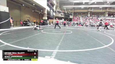 73 lbs Cons. Round 2 - Wyatt VanNorman, Linn County vs Gryder `Bull` Elliott, Team Central