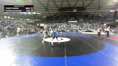 Boys 2A 165 lbs Cons. Round 4 - Hunter Nicholson, East Valley (Spokane) vs Aimen Flemens, Mark Morris