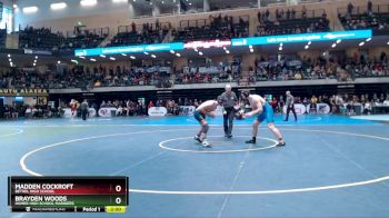 160 lbs Quarterfinal - Brayden Woods, Homer High School Mariners vs Madden Cockroft, Bethel High School