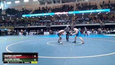 160 lbs Quarterfinal - Brayden Woods, Homer High School Mariners vs Madden Cockroft, Bethel High School