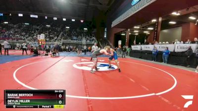 3A-220 lbs Quarterfinal - Barak Bertoch, Wheatland vs Deylin Miller, Green River