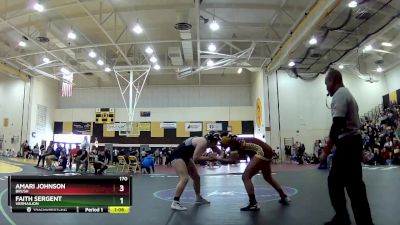 170 lbs Quarterfinal - Faith Sergent, Vermailion vs Amari Johnson, Brush