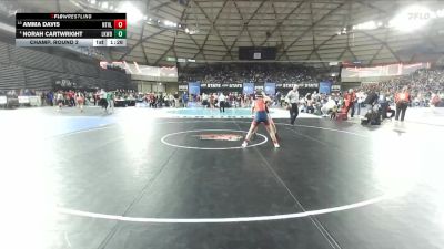 Girls 2A 100 lbs Champ. Round 2 - Amma Davis, Nathan Hale (Girls) vs Norah Cartwright, Lakewood (Girls)