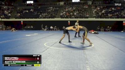 165 lbs Cons. Round 3 - Seth Littrell, Nebraska Wesleyan vs Scotty Scheidecker, Cornell College