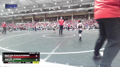 46 lbs Quarterfinal - Sawyer Jackson, Lawrence Elite vs Brayton Schlochtermeier, Hoisington