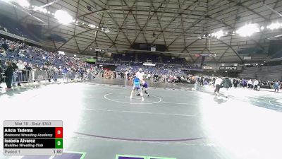 120 lbs Cons. Semis - Alicia Tadema, Redmond Wrestling Academy vs Isabela Alvarez, Mukilteo Wrestling Club