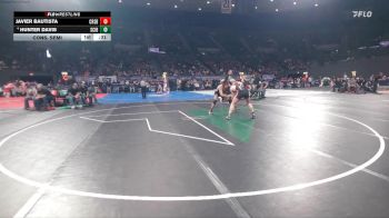 3A Boys 157 lbs Cons. Semi - Javier Bautista, Creswell Boys vs Hunter Davis, Scio Boys