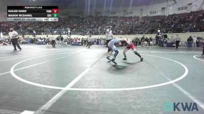 75 lbs Round Of 16 - Hailen Hiner, Pawnee Wrestling Club vs Mason McDaniel, Chickasha Wrestling