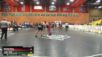 285 lbs Champ. Round 1 - Cody Ruiz, Modesto Junior College vs Dylan Avila, Santa Ana College