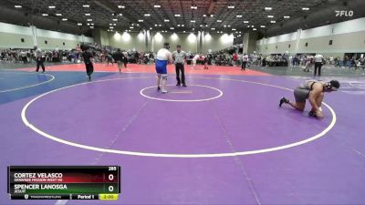 285 lbs Champ. Round 3 - Cortez Velasco, Shawnee Mission West HS vs Spencer Lanosga, Jesuit