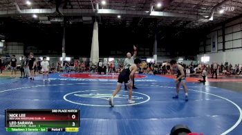 126 lbs Placement Matches (8 Team) - Leo Saravia, HEADHUNTERS - BLACK vs Nick Lee, RED LION WRESTLING CLUB