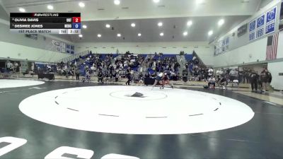 145 lbs 1st Place Match - Desiree Jones, Menlo College vs Olivia Davis, Unattached