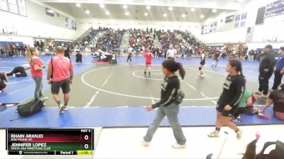 130 lbs Champ. Round 2 - Jennifer Lopez, Santa Ana Wrestling Club vs Rhain Aranjo, Dog Pound WC