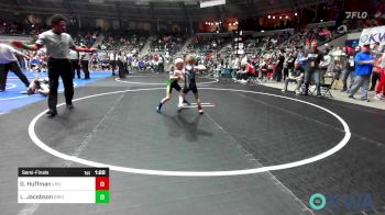 49 lbs Semifinal - Gauge Huffman, Vinita Kids Wrestling vs Leeland Jacobson, Bridge Creek Youth Wrestling