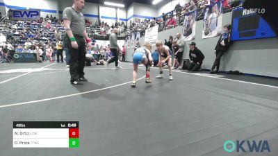 49 lbs Consi Of 4 - Nolan Ortiz, Lions Wrestling Academy vs Drew Price, Team Tulsa Wrestling Club