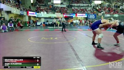 AA - 285 lbs Quarterfinal - Kade Schleeman, Butte vs Brayden Wallace, Missoula Sentinel