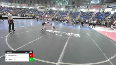 85 lbs Round Of 16 - Griffin Arnesen, Blevins Middle School vs Kael Gritz, Dove Creek