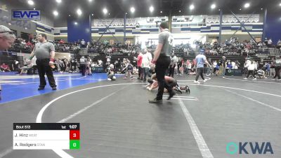 96 lbs Rr Rnd 2 - Joe Hinz, Weatherford Youth Wrestling vs Ayden Rodgers, Standfast OKC