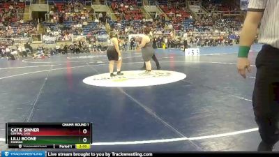 250 lbs Champ. Round 1 - Lilli Boone, Mandan vs Catie Sinner, Central Cass