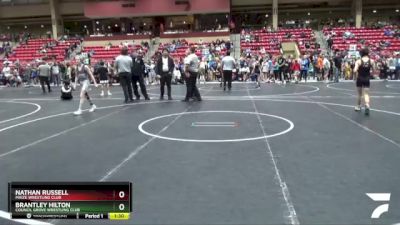 92 lbs Semifinal - Nathan Russell, Maize Wrestling Club vs Brantley Hilton, Council Grove Wrestling Club