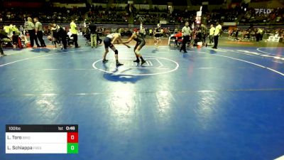 100 lbs Round Of 32 - Lucas Toro, Bridgewater vs Luke Schiappa, Freehold