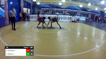 126 lbs Round 7 (8 Team) - Justo Medina, OutKast WC vs Zion Wimberly, Funky Monkey